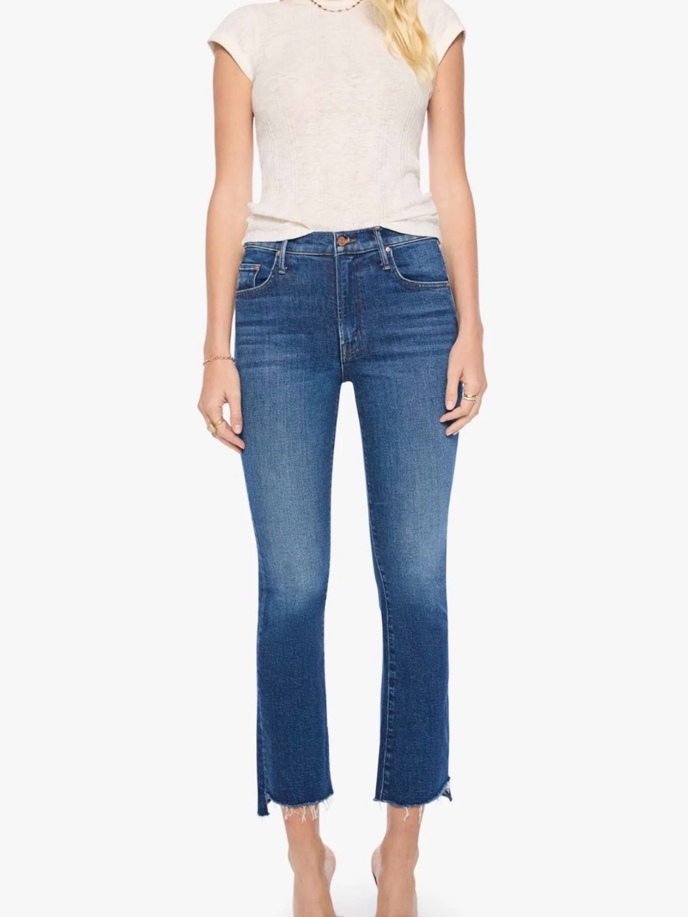 Mother Denim The Insider Crop Step Fray Night Tripper Size 27 Excellent Cond.